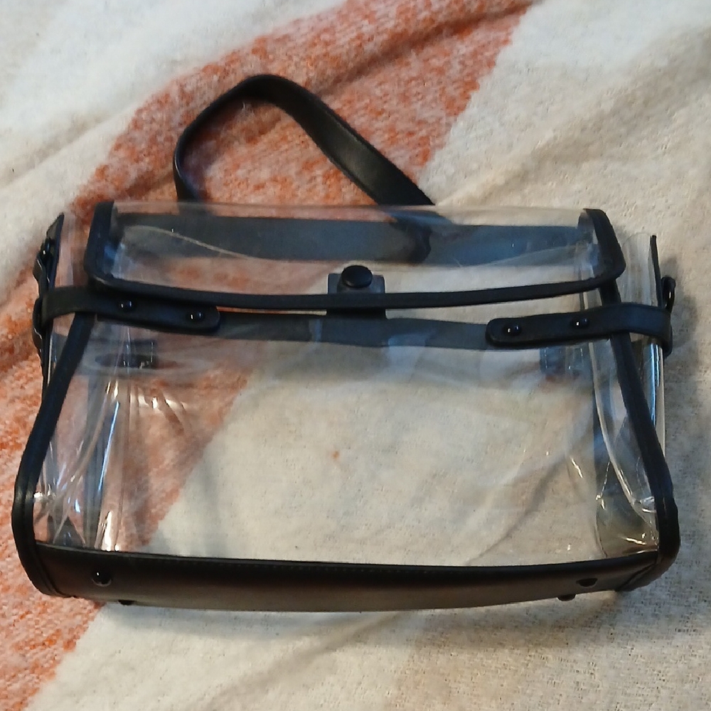 Clear and Black Transparent Handbag